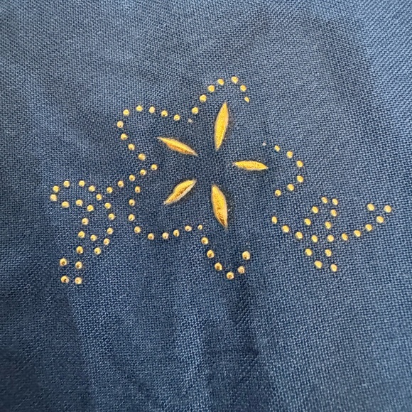 Avaasa India Women’s Blue Gold Bead Embellished Maxi Tank Dress Rayon Sz Medium - Picture 9 of 9